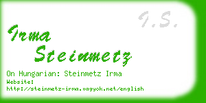 irma steinmetz business card